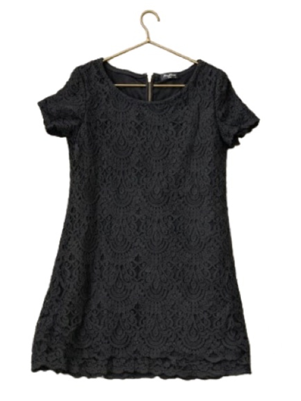 Streetwear Society Black Lace Mini Dress – Elegant Layered Style | Size L